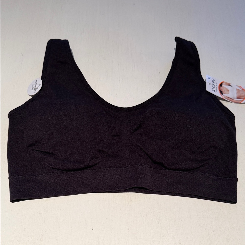 Jockey Black Seamless Wireless Scoop Bra - Women's Sports Bra XL NWT